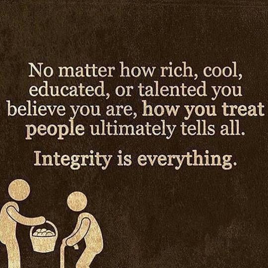 Integrity is everything 🙏💜