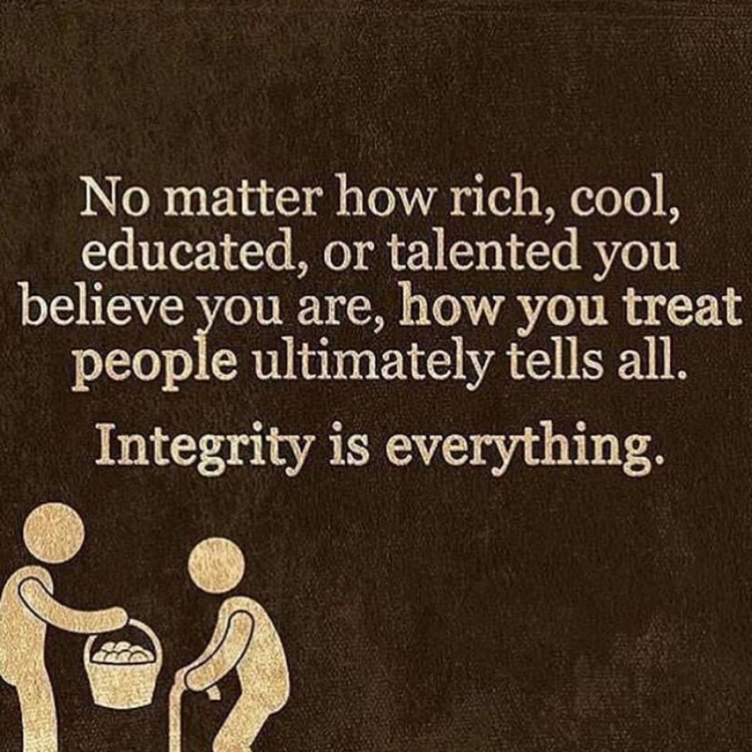 Integrity is everything 💜🙏