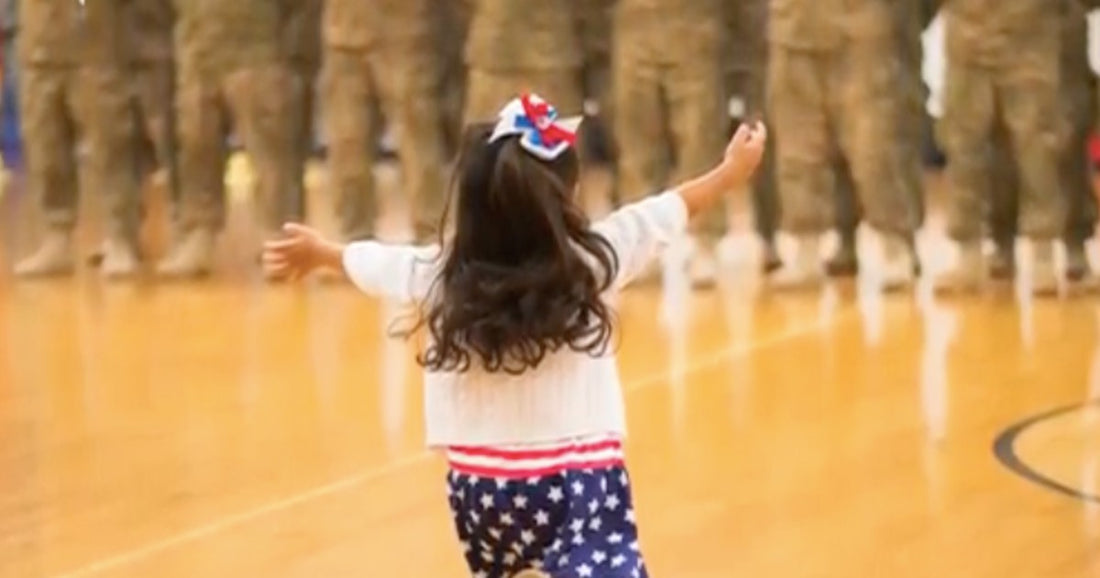 3-Year-Old Breaks The Ranks To Hug Soldier Dad Who Just Got Home