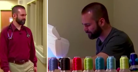 Doctor Switches Stitches To Sew Unique Blankets For His Babies